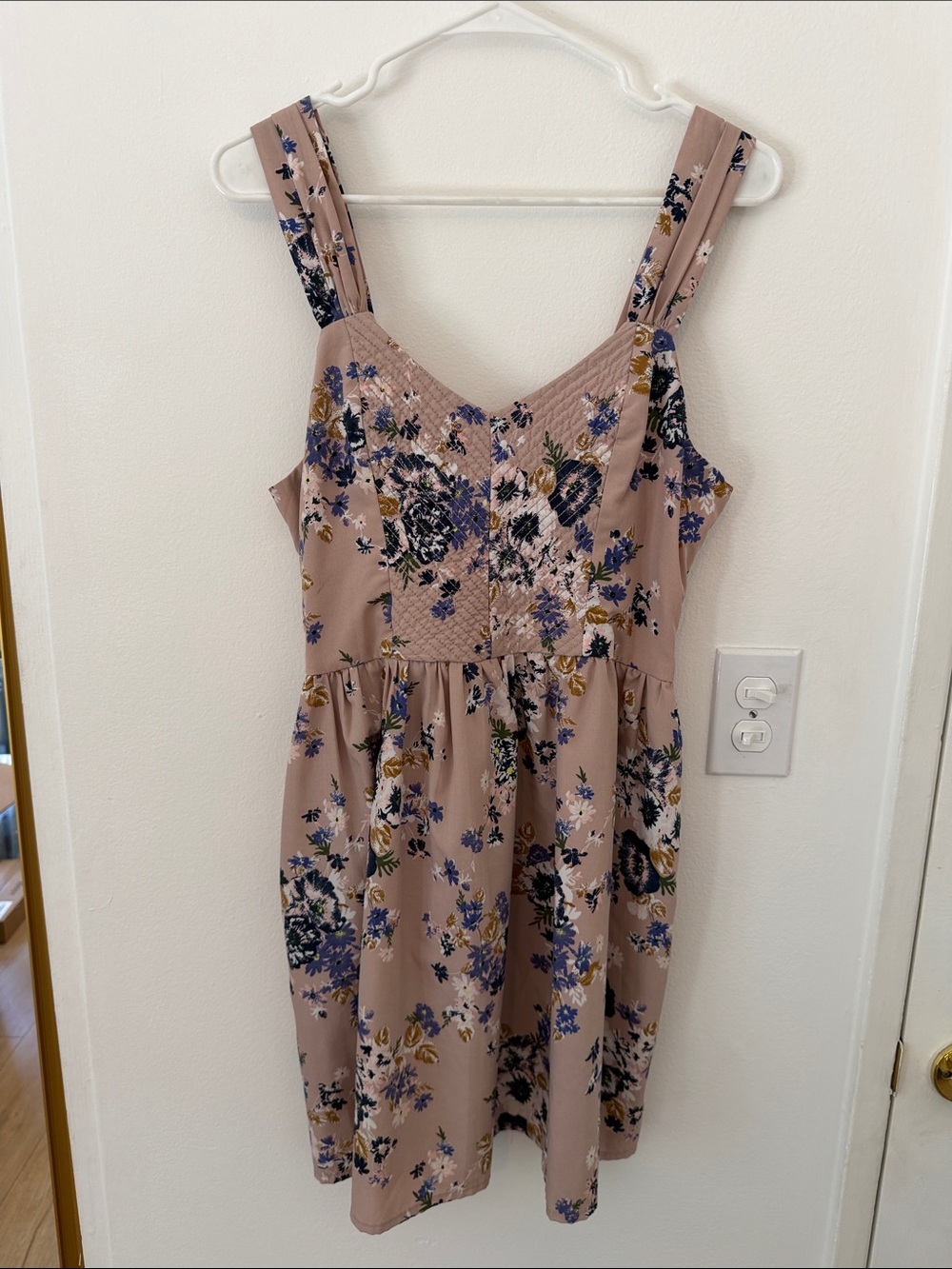 Bar III - Floral Sleeveless Smocked Bodice Dress